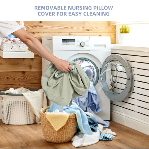Pure Cotton Comfortable Breastfeeding Pillows with a Separate Cushion, Nursing Pillows with Removable Pillowcase
