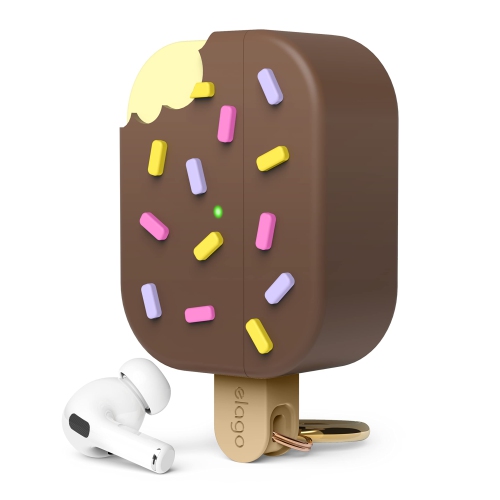 elago Ice Cream Case Compatible with AirPods Pro 2nd Generation Case, Carabiner Included, Supports Wireless Charging, Full Protection