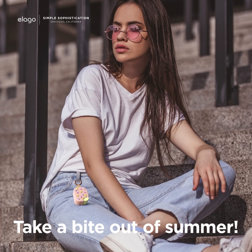 elago Ice Cream Case Compatible with AirPods Pro 2nd Generation Case, Carabiner Included, Supports Wireless Charging, Full Protection