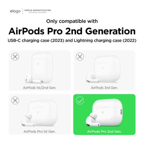 elago Ice Cream Case Compatible with AirPods Pro 2nd Generation Case, Carabiner Included, Supports Wireless Charging, Full Protection
