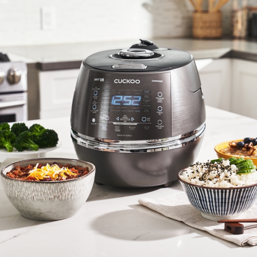 CUCKOO CRP-DHSR0609FD 6-Cup Induction Heating Pressure Rice Cooker with Nonstick Inner Pot, 21 Menu Modes, Fuzzy Logic Tech, 3 Voice Guide, Auto Clean