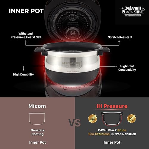 CUCKOO CRP-DHSR0609FD 6-Cup Induction Heating Pressure Rice Cooker with Nonstick Inner Pot, 21 Menu Modes, Fuzzy Logic Tech, 3 Voice Guide, Auto Clean