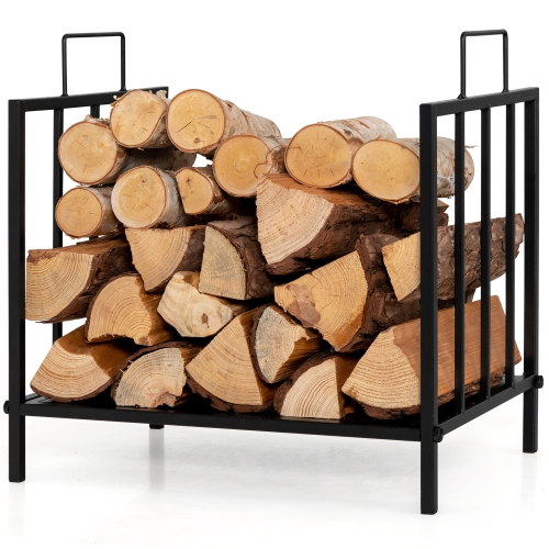 Costway Firewood Rack Fireplace Log Holder Wood Steel Stove