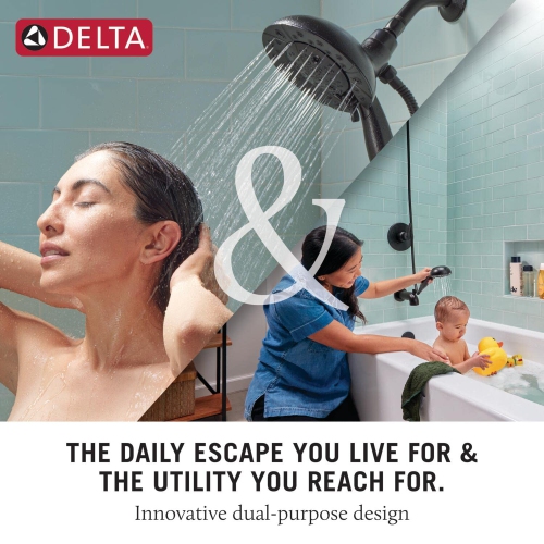 Delta Faucet 5-Spray In2ition Dual Shower Head with Handheld Spray, H2Okinetic Shower Head with Hose, Showerheads, Handheld Shower Heads, Magnetic