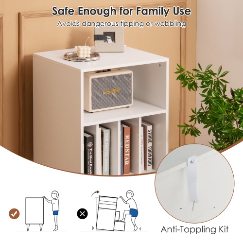 Costway – Support pour tourne-disque, tablette d’affichage pour tourne-disque, 21 long. X 18 larg. X 34 haut., blanc