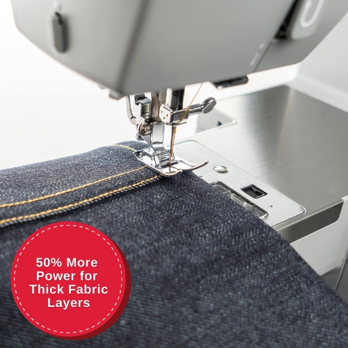 Singer – machine à coudre extra-haute vitesse à 32 points 4432 robuste avec cadre en métal et plaque de lit en acier inoxydable, gris, grand