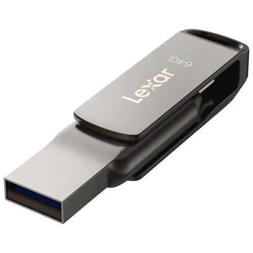 Lexar JumpDrive Dual Drive D400 64GB USB 3.1 + USB-C Flash Drive