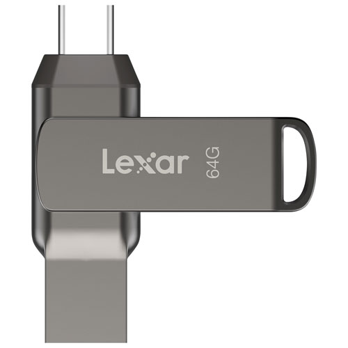 Lexar JumpDrive Dual Drive D400 64GB USB 3.1 + USB-C Flash Drive