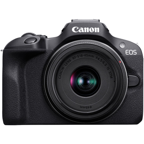 Canon EOS R100 Mirrorless Camera with 18-45mm Lens + Rode VideoMic + Filter Kit + Corel Photo Software + Bag + 2 x 64GB Card + 2 x LPE17 Battery +