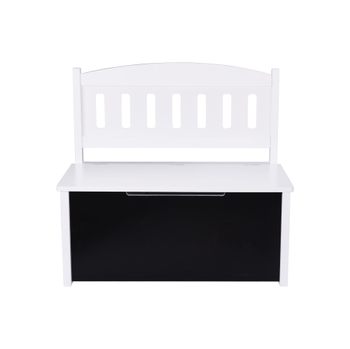 TOOKYLAND Wooden Toy Storage Box - Lift Top Chest and Seating Bench with Lid, Safety Hinge, Blackboard and Stickers, Toy Organizer for Kids 3 Year