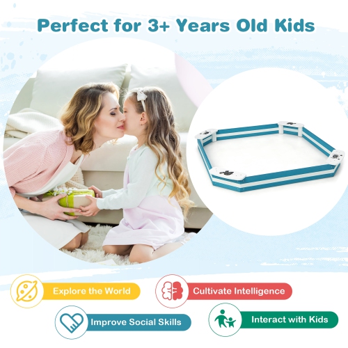 Bac à sable d'extérieur en bois avec motifs d'animaux de Costway pour chaises au fond du jardin