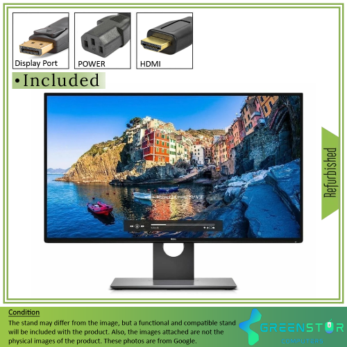 DELL  Refurbished(Good) - Ultrasharp U2417H 24" Widescreen 1920X1080 Fhd Led Backlight Ips Infinity Edge Monitor