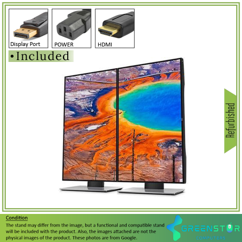 Refurbished(Good) - Dell Ultrasharp U2417H 24" Widescreen 1920X1080 FHD LED Backlight IPS Infinity Edge Monitor