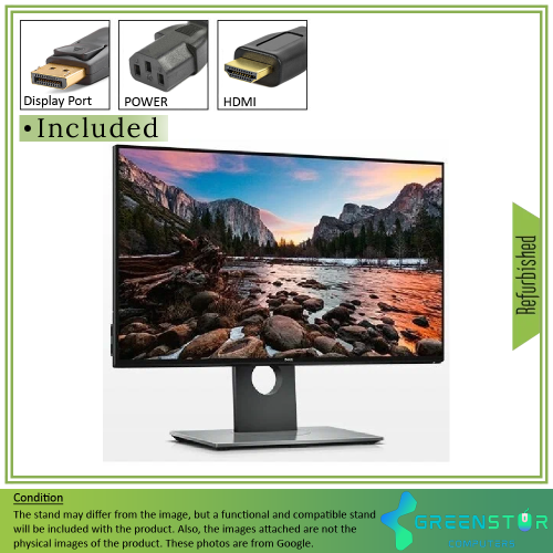 Refurbished(Good) - Dell Ultrasharp U2417H 24" Widescreen 1920X1080 FHD LED Backlight IPS Infinity Edge Monitor