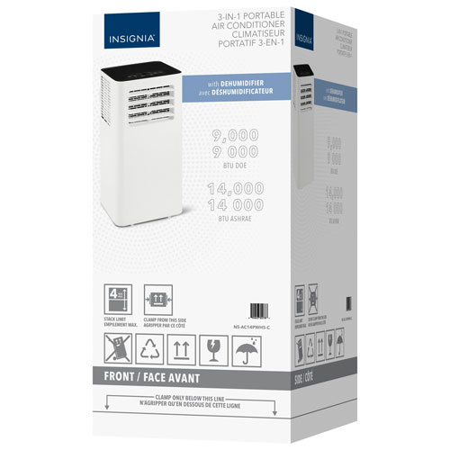 Climatiseur portatif d'Insignia - 14 000 BT U(SACC 9000 BTU) - Blanc/Noir - Exclusivité de Best Buy