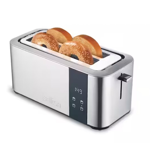 Salton - Digital Long Slot Toaster, 4-Slice Capacity, 1500 Watts, Stainless Steel