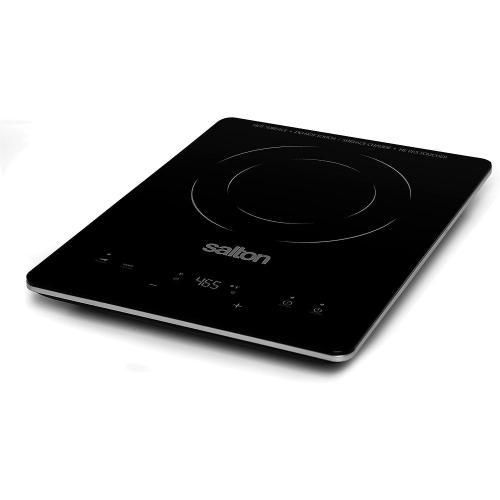 Salton - Portable Induction Cooker with LED Display, Cool Touch and 8 Temperature Settings, Black