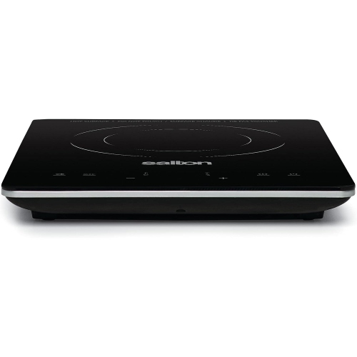 Salton - Portable Induction Cooker with LED Display, Cool Touch and 8 Temperature Settings, Black