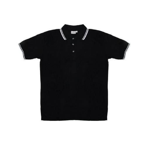 Men's Black Knit Pullover Golf Polo Shirt - Medium