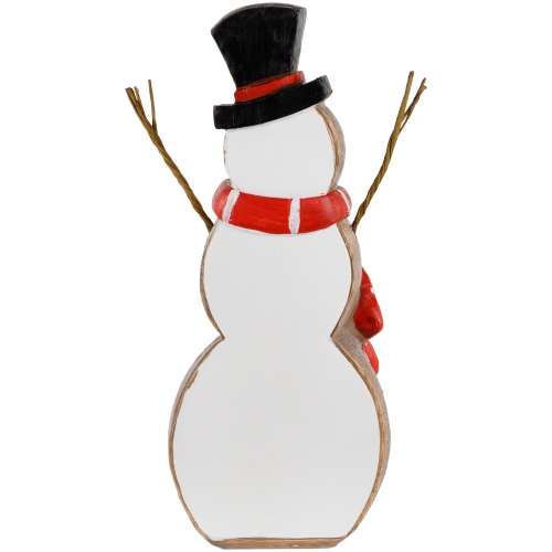 Wooden Snowman "Merry Christmas" Decoration - 8.5"