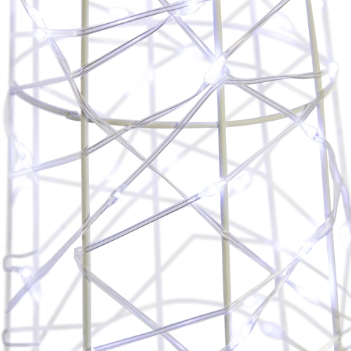 LED Lighted Twinkle Outdoor Christmas Cone Trees - 39.5" - Silver - Set of 3