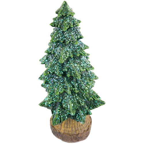 Glittered Pine Tree Christmas Decoration - 6.5"