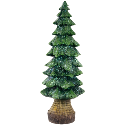 NORTHLIGHT  Glittered Pine Tree Christmas Decoration - 9.5"