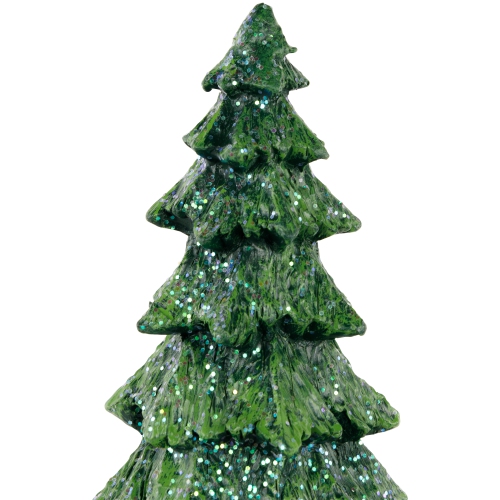 Glittered Pine Tree Christmas Decoration - 9.5"