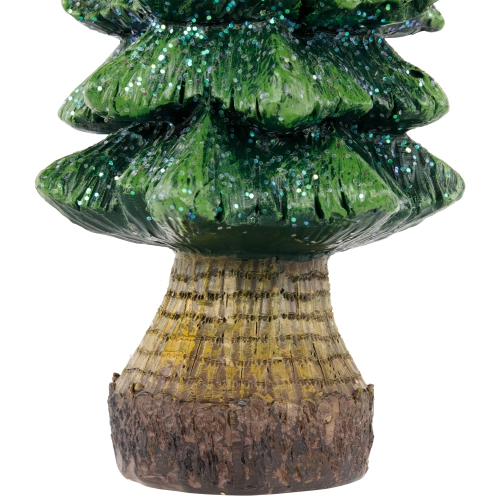 Glittered Pine Tree Christmas Decoration - 9.5"