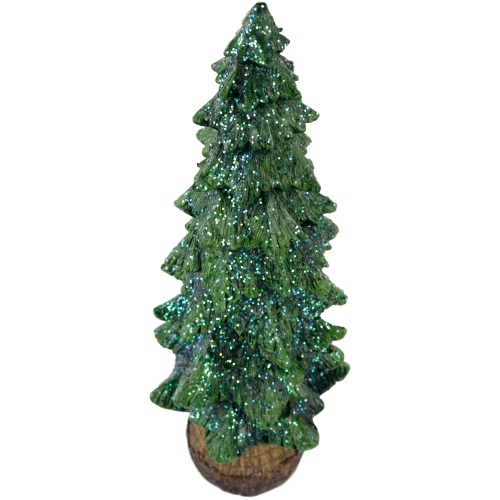 Glittered Pine Tree Christmas Decoration - 9.5"