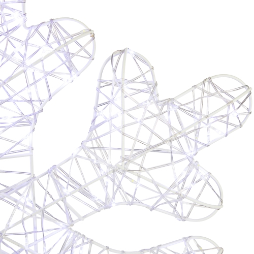 Décoration de Noël d'extérieur à flocons de neige lumineux à DEL - 23,5 po - Blanc froid