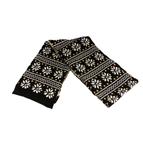 60" Unisex Black Jacquard Knit Winter Scarf