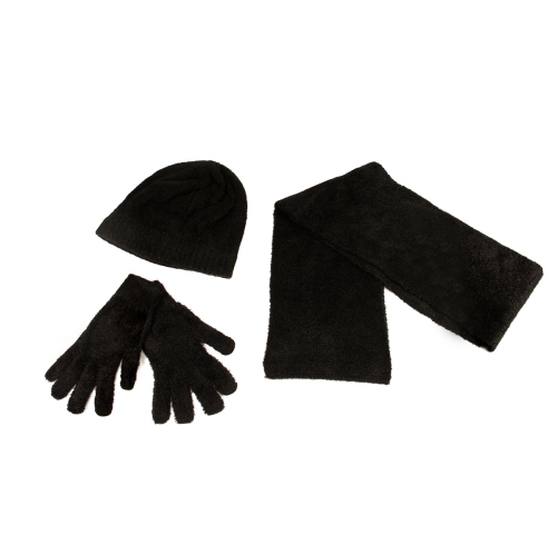 Bonnet d'hiver en peluche à l'aloès pour femme - noir - taille unique