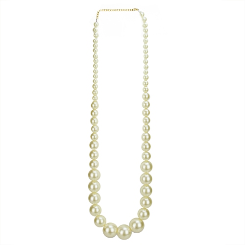18.75" White Elegance Pearl Beaded Necklace Accessory