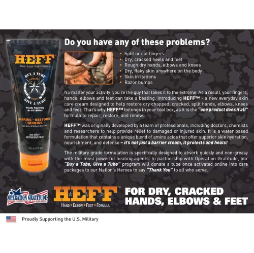 HEFF Hand Elbow Foot Formula Moisturizing Lotion 4 Ounce Tube
