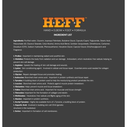 HEFF Hand Elbow Foot Formula Moisturizing Lotion 4 Ounce Tube