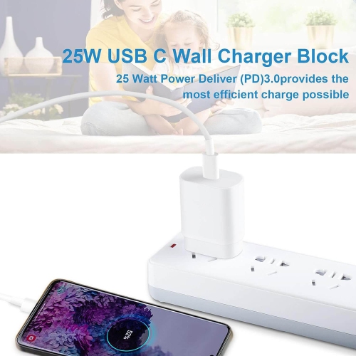25W USB Super Fast Charger is compatible Samsung Galaxy S23/S22 Ultra/S21 FE/S20, Z Fold4 Flip4, A53/A23/A14, Note, Pixel, Tab S8+, LG, HTC, Moto