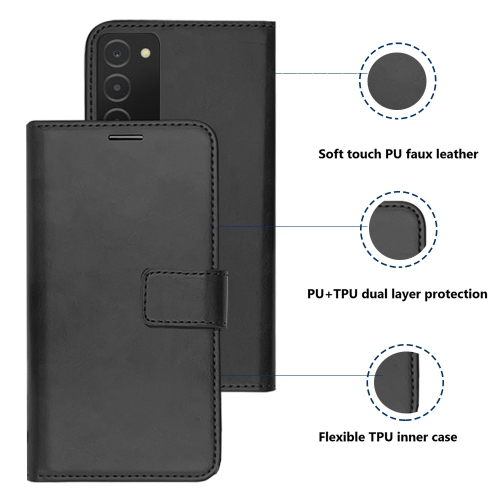 Étui portefeuille magnétique XCRS, pochette en cuir rabattable en polyuréthane avec fente pour carte et support pour Galaxy S20 FE 6,5 po de