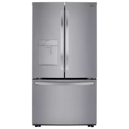 LG 36" 29 Cu. Ft. French Door Refrigerator with Water Dispenser - Platinum Silver Steel