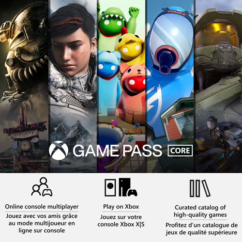 Abonnement de 12 mois à Xbox Game Pass Core - Téléchargement numérique