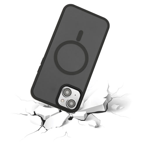 TUFF8 GlideGuard Fitted Hard Shell Case with MagSafe for iPhone 15/14 Plus - Smoke Black
