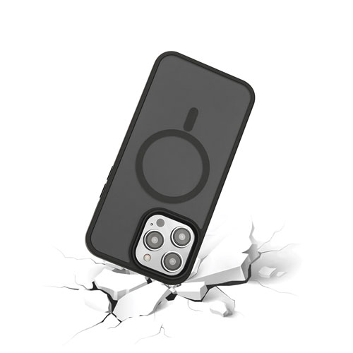 TUFF8 GlideGuard Fitted Hard Shell Case with MagSafe for iPhone 15 Pro Max - Smoke Black