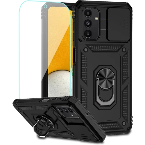 for Samsung Galaxy A13 5G Case with Screen Protector Slide Camera Cover & Kickstand Samsung A13 5G Case , Black