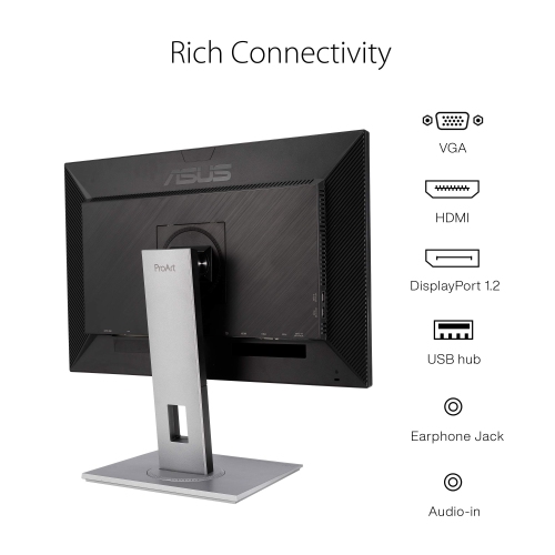 ASUS ProArt Display PA248QV 24.1 WUXGA 16:10 Monitor, 100% sRGB/Rec.709 ?E < 2, IPS, DisplayPort HDMI D-Sub, Calman Verified, Eye Care, Anti-glare
