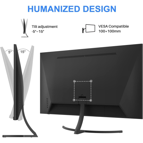 SANSUI 27 inch FHD Monitor with USB Type-C, Speakers Built-in