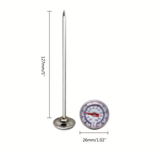 Stainless Steel Food Thermometer - Accurate Meat, Milk, Coffee, and Water Thermometer for Kitchen and Household Use