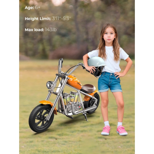 HYPER GOGO CHALLENGER 12 DELUXE - Kid's Electric Motorbike with App Integration - Dark Orange