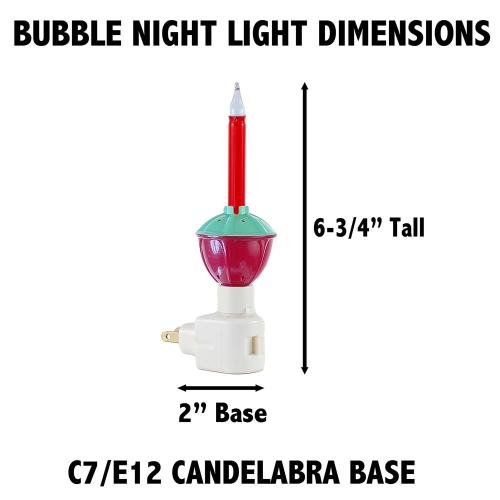 Novelty Lights Traditional Christmas Bubble Light Night Light, Red Liquid, 1 Pack