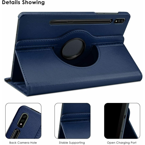 360° Swivel Rotating Case for Samsung Galaxy Tab S9 Plus 12.4 inch 2023 Multi-Angle Viewing Stand, PU Leather Cover, Auto Wake Up/Sleep with