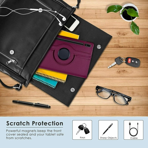 360° Swivel Rotating Case for Samsung Galaxy Tab S9 Plus 12.4 inch 2023 Multi-Angle Viewing Stand, PU Leather Cover, Auto Wake Up/Sleep with
